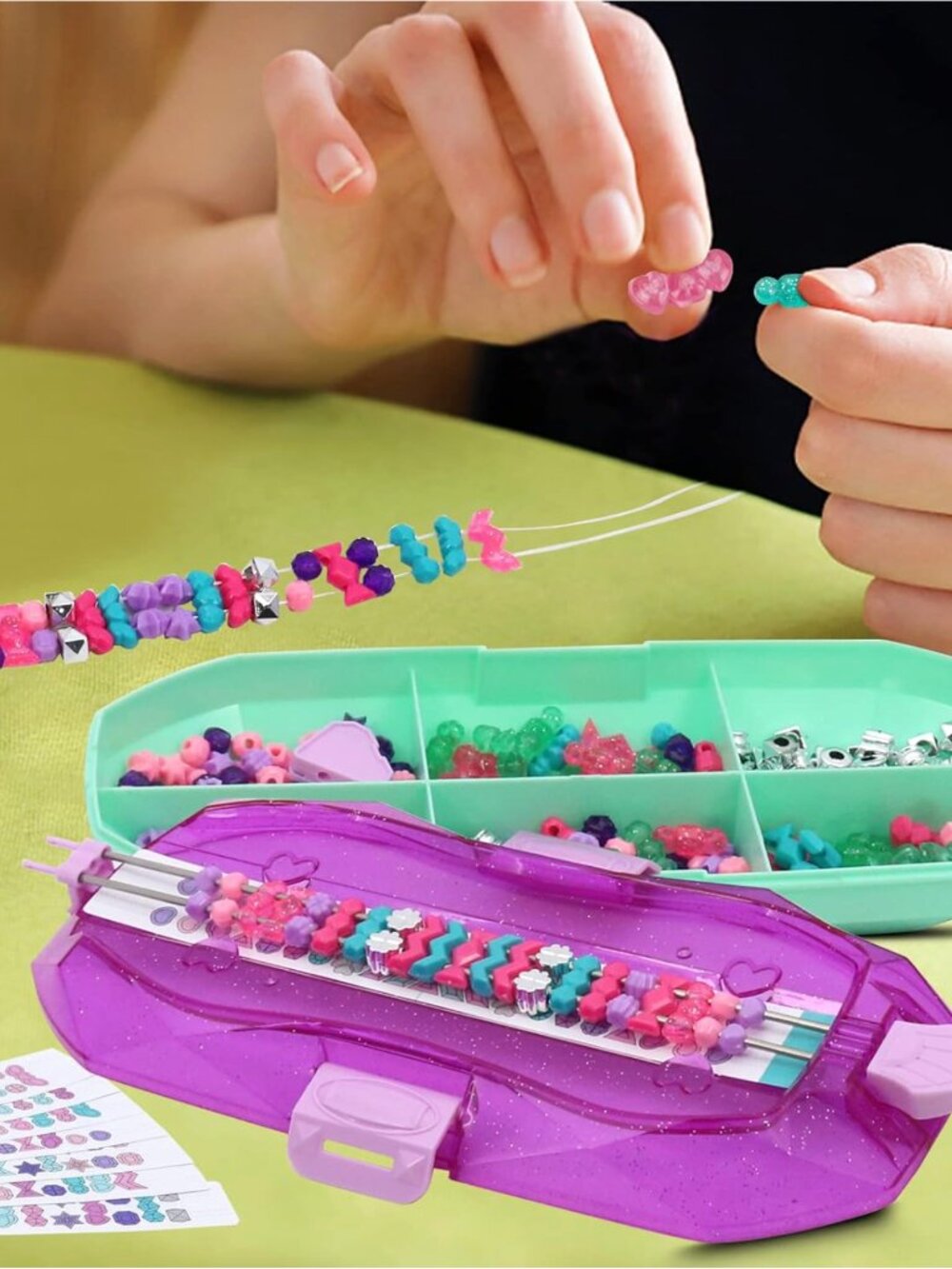 DIY Bead Bracelet Making Kit for Kids, Arts & Crafts Jewelry Design Activity Set - Picture 11 of 14